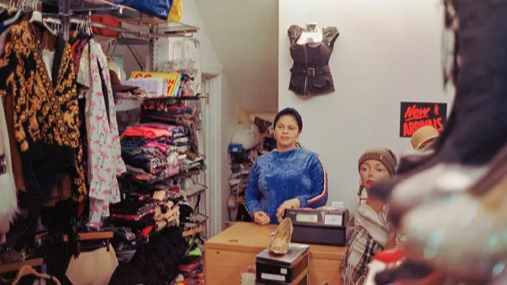 Interior shot of Colombian fashion shop and its owner, Anna Castro