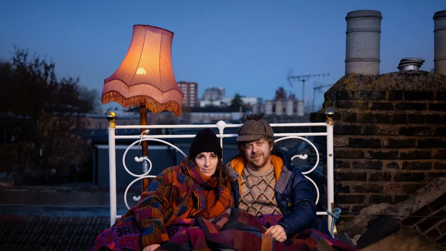 Filmmakers Hilary Powell and Dan Edelstyn sleep out as part of the community campaing to turn every street into a power station.