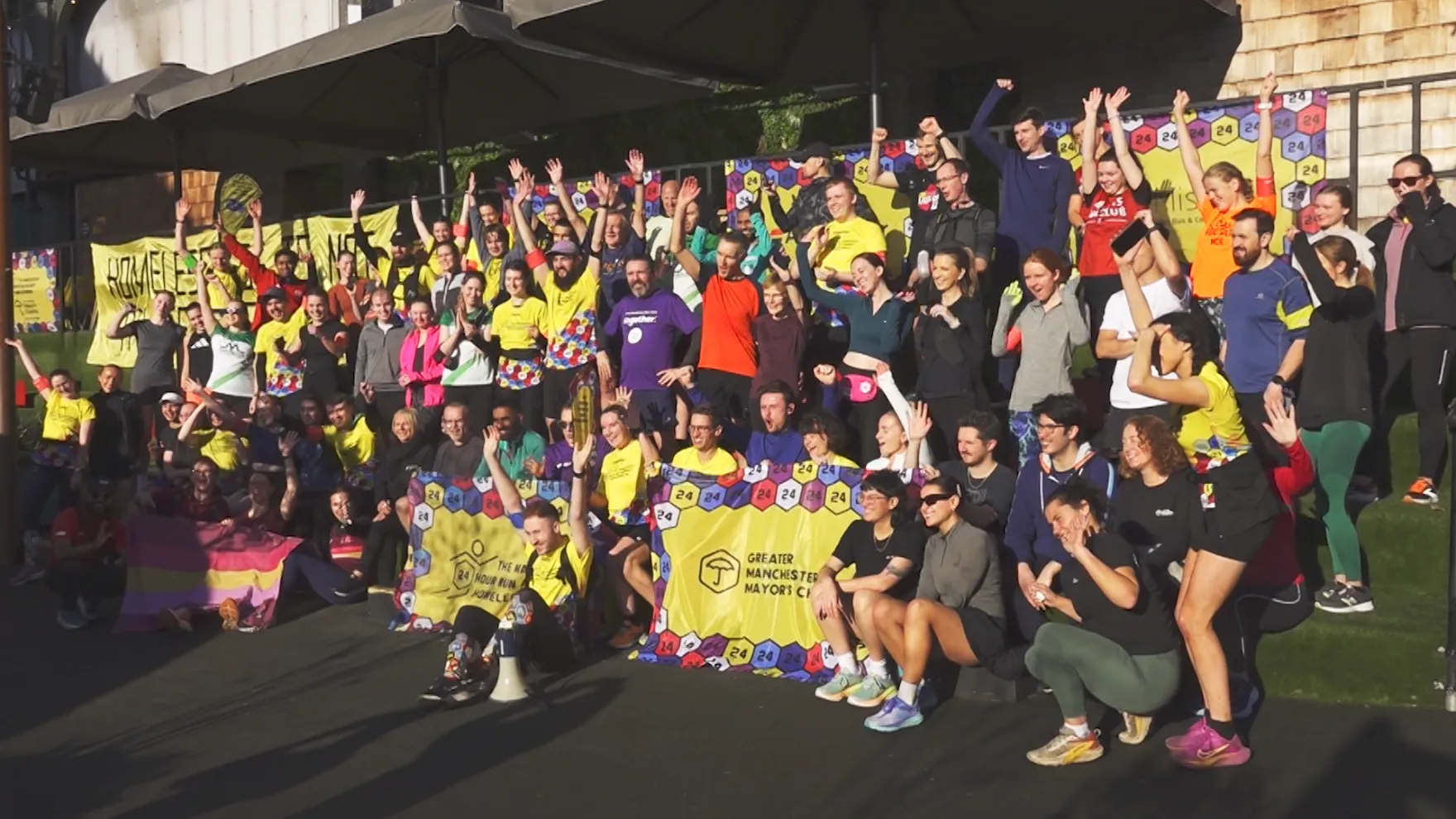 Runners ready to start the last lap