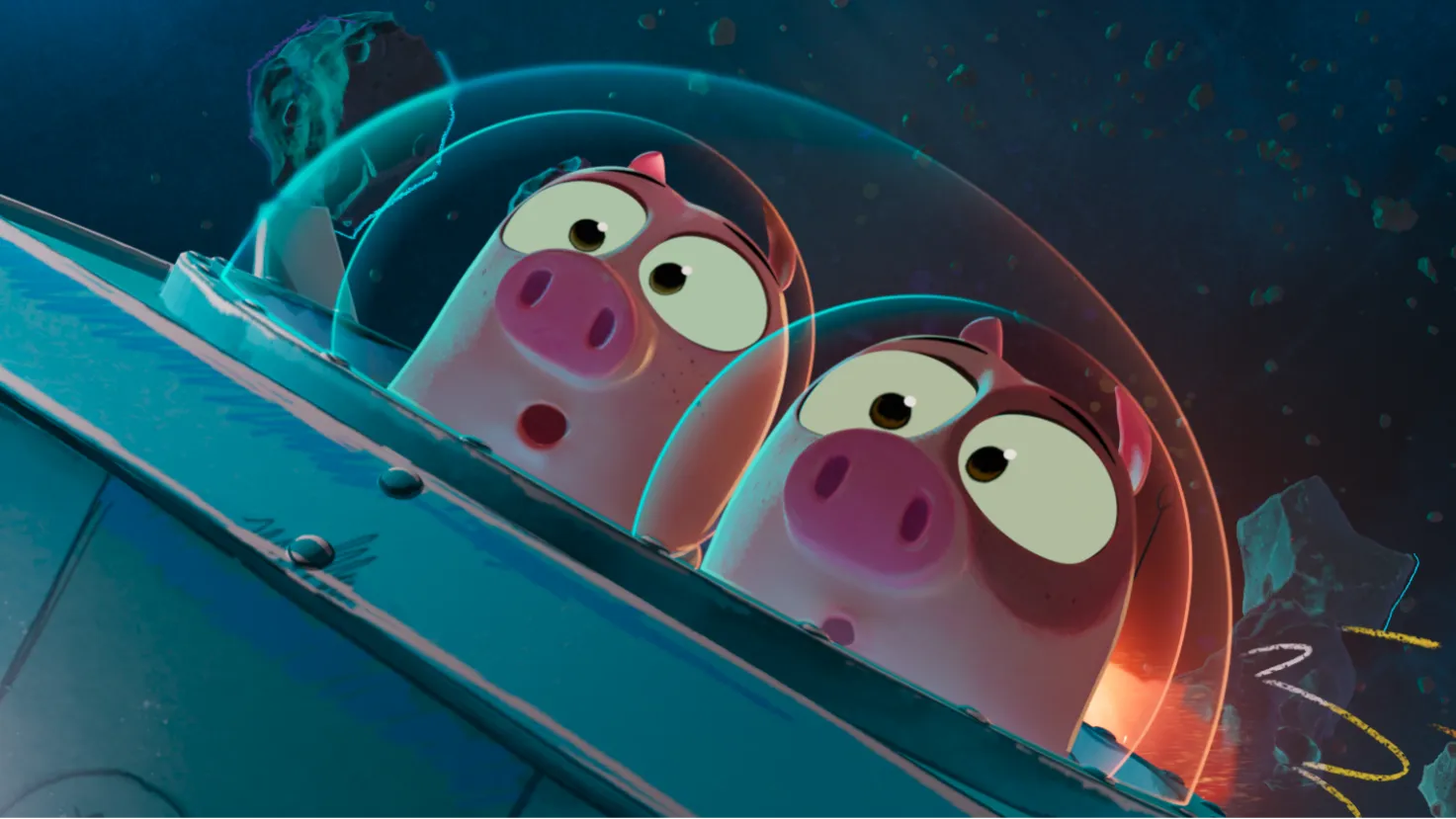 Piglets go on a space adventure