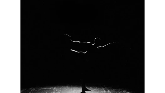 silhouette, person, dance, pose, black and white