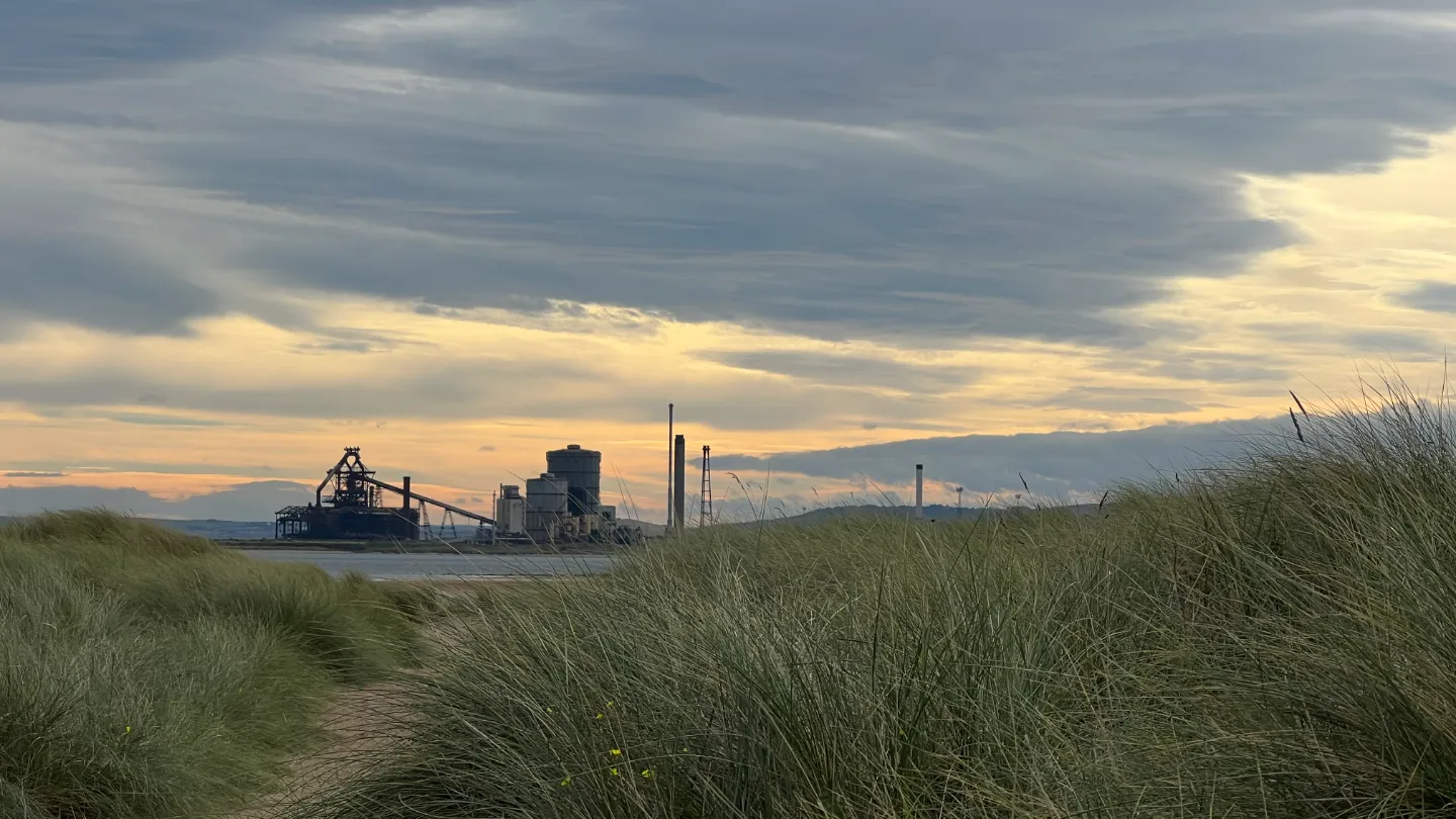 A factory on Teesside seen at some distance