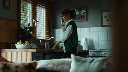 A woman talking on the phone