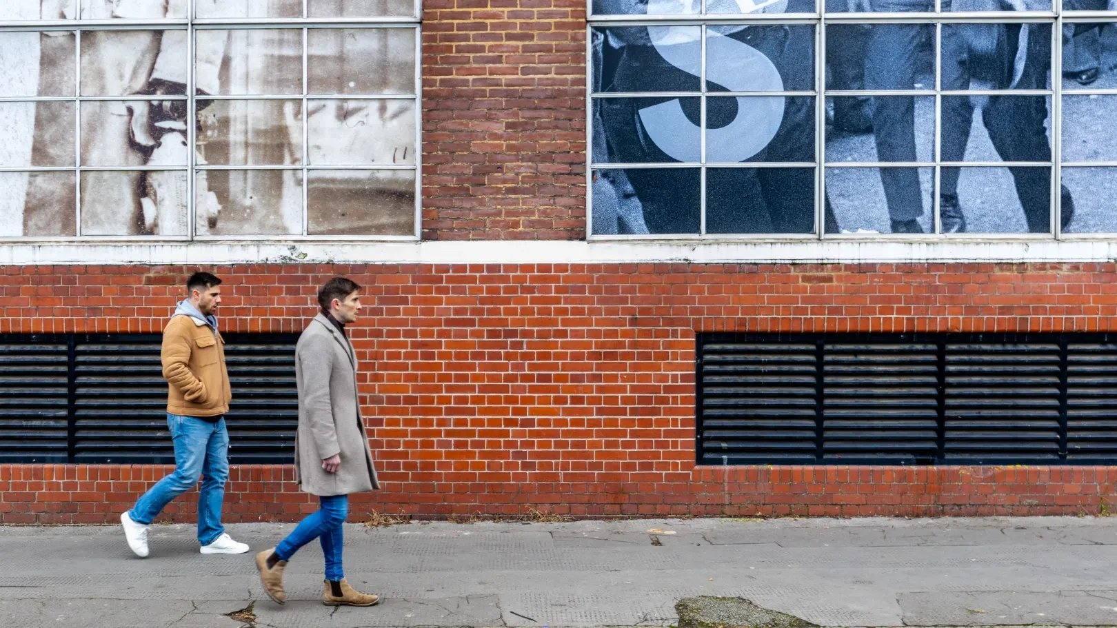 Still from Breaking Through the Fear: Walking together down a street