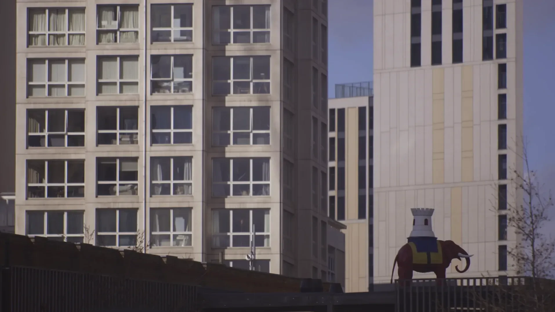 The Elephant & Castle among the towers