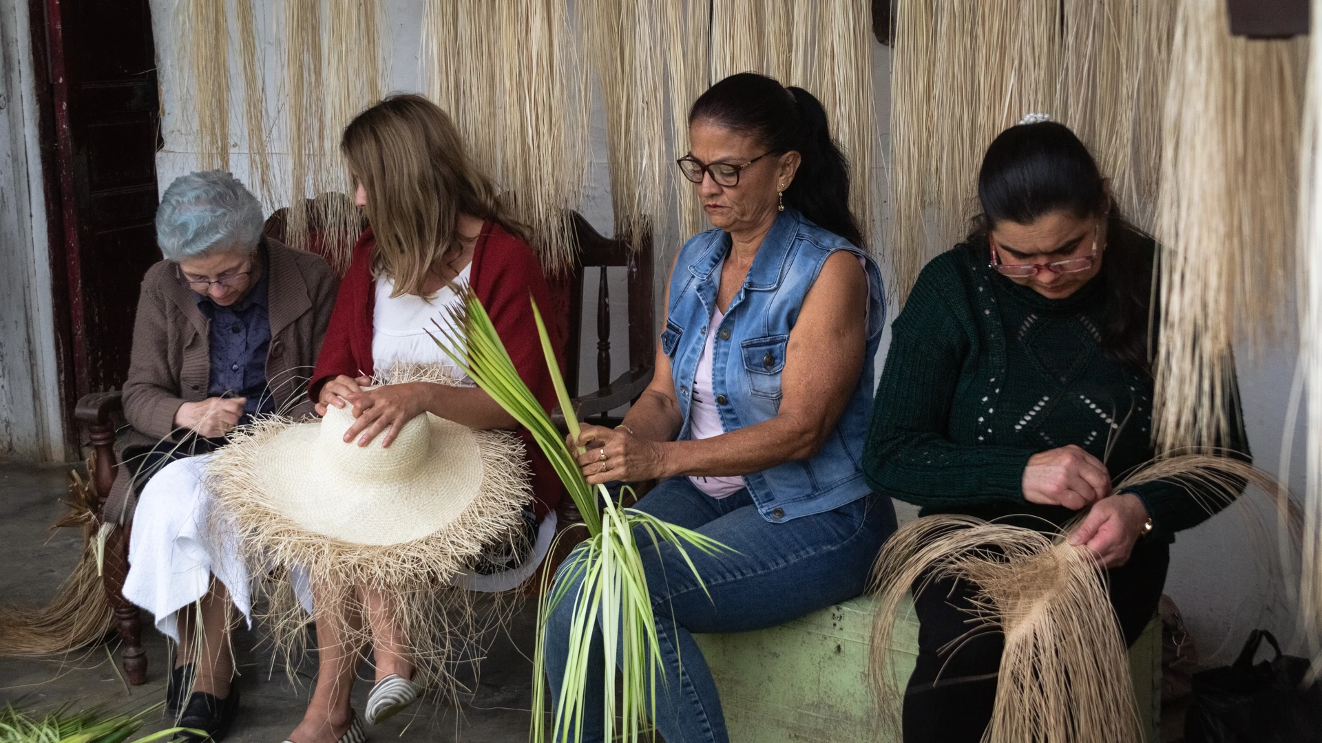 actress Lorena Briscoe, with the hat weavers