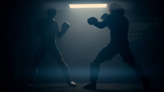 stylised fighting between two fighters