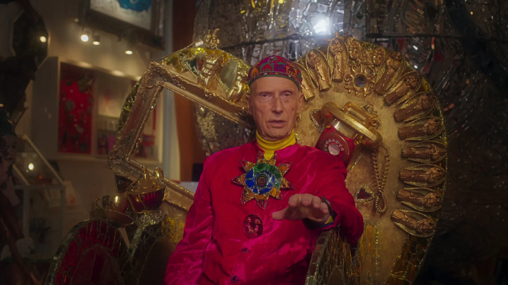 Andrew Logan on Throne