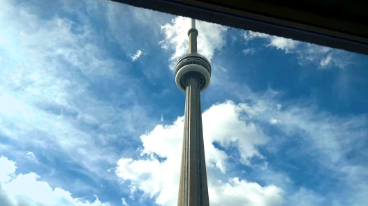 The CN Tower viewed from a hotel window