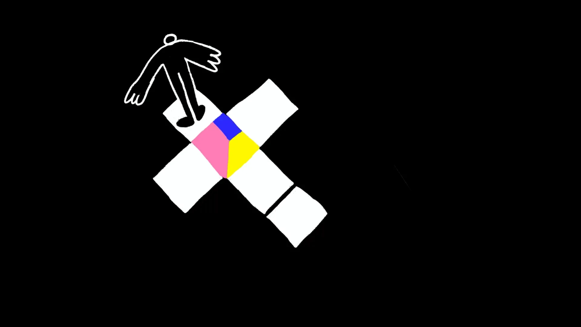 Black and white hand-drawn character in Jacob Collier animated music video