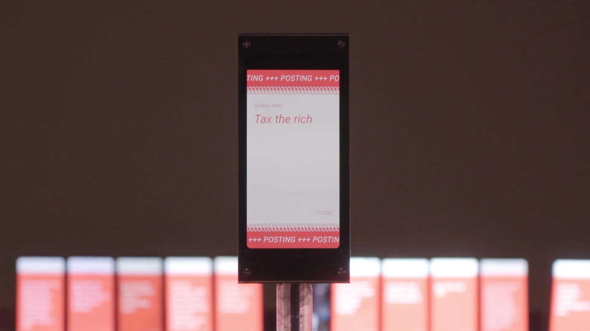 Each post is passed through an LLM to generate slight variations according to each device’s persona, as well as translating the text into audio, creating a spatial chorus of bots.