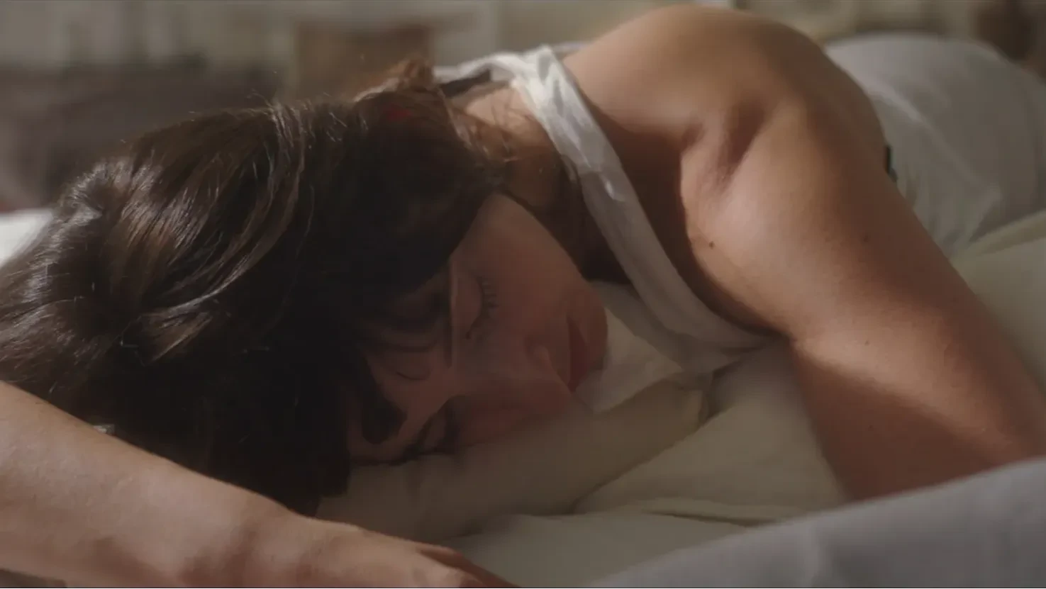 A woman sleeping