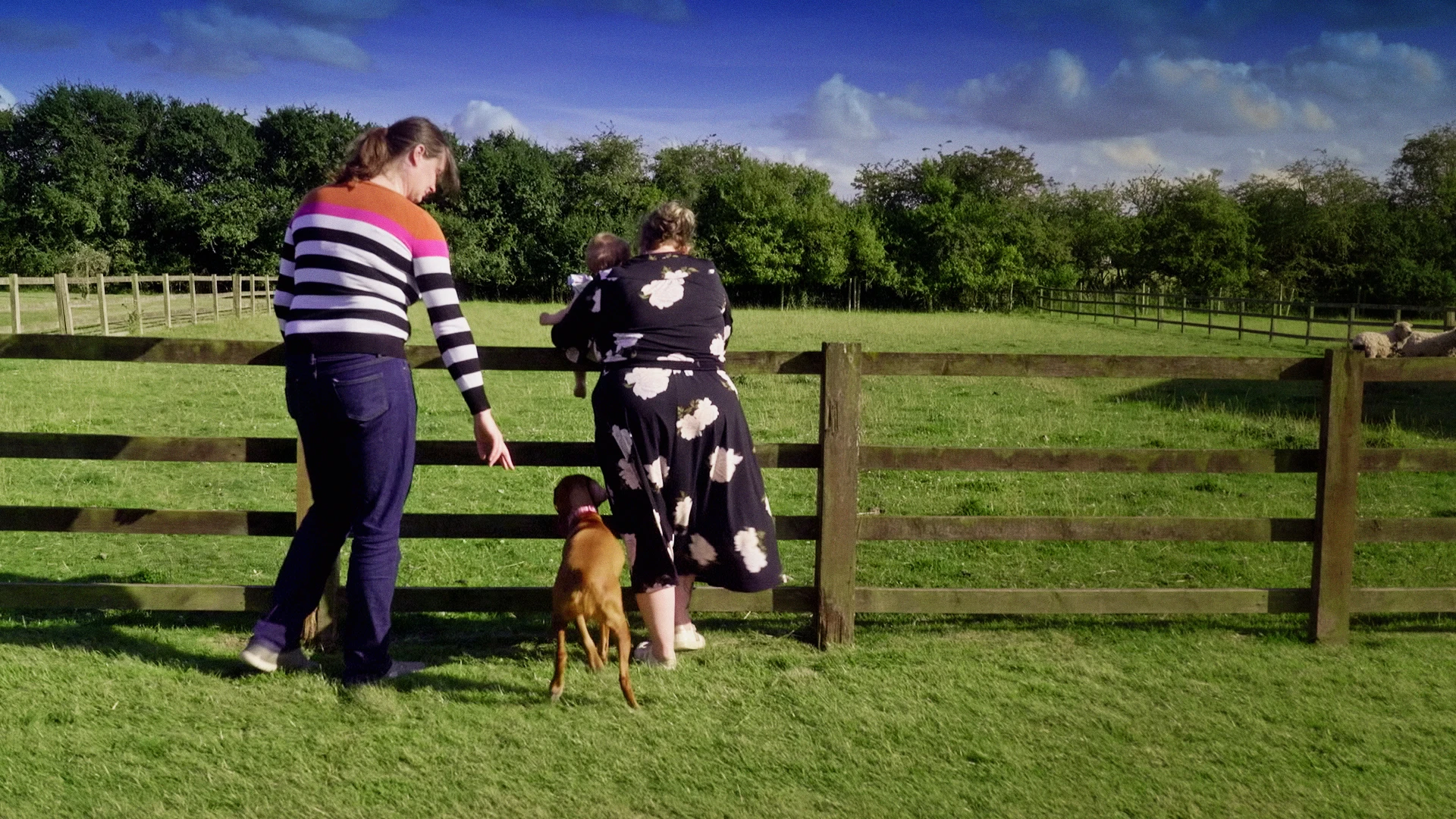 Sopie with Sandi, the baby and the dog Lola
