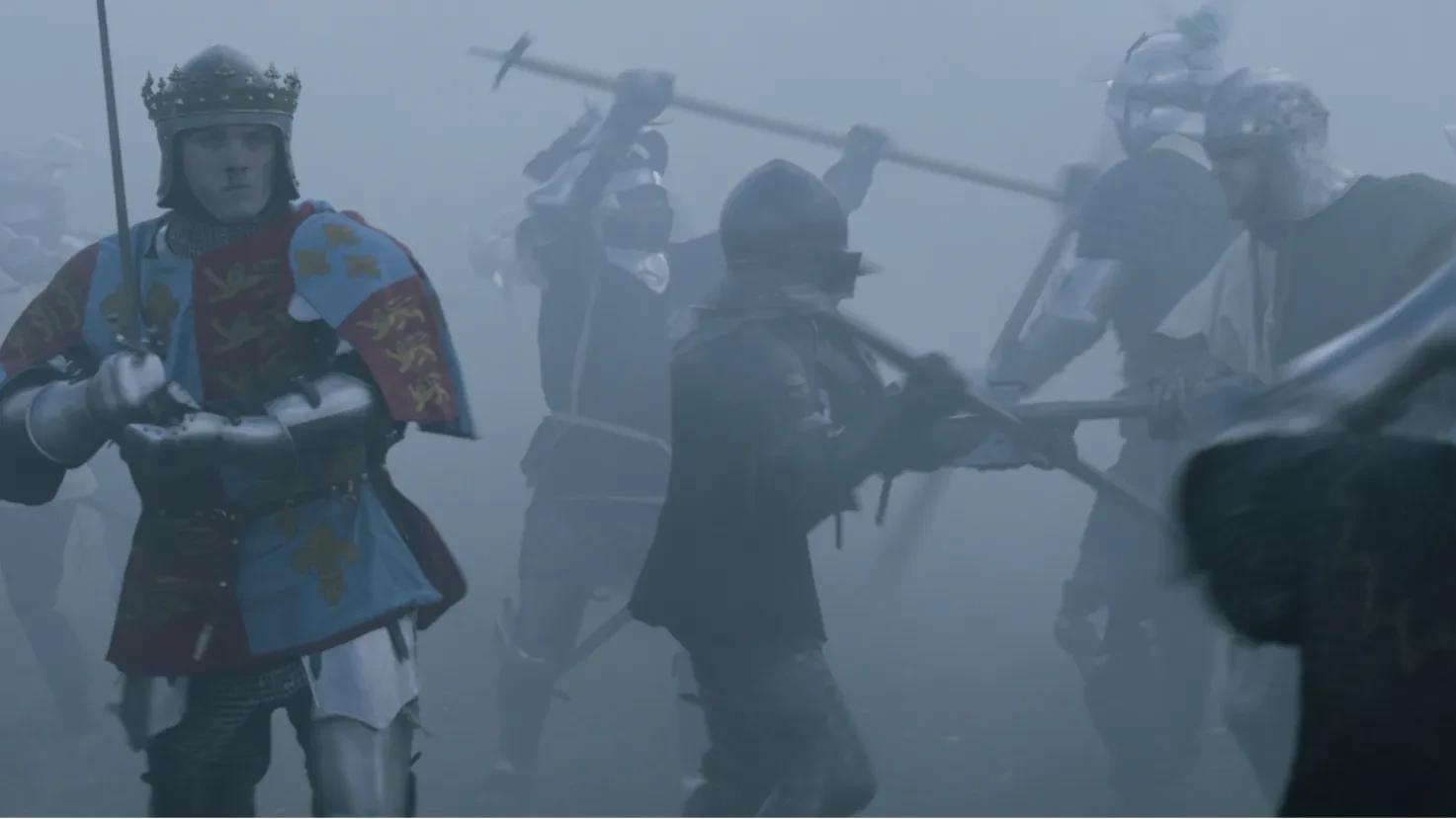 Prince Richard in battle against enemy Tudor soldiers.