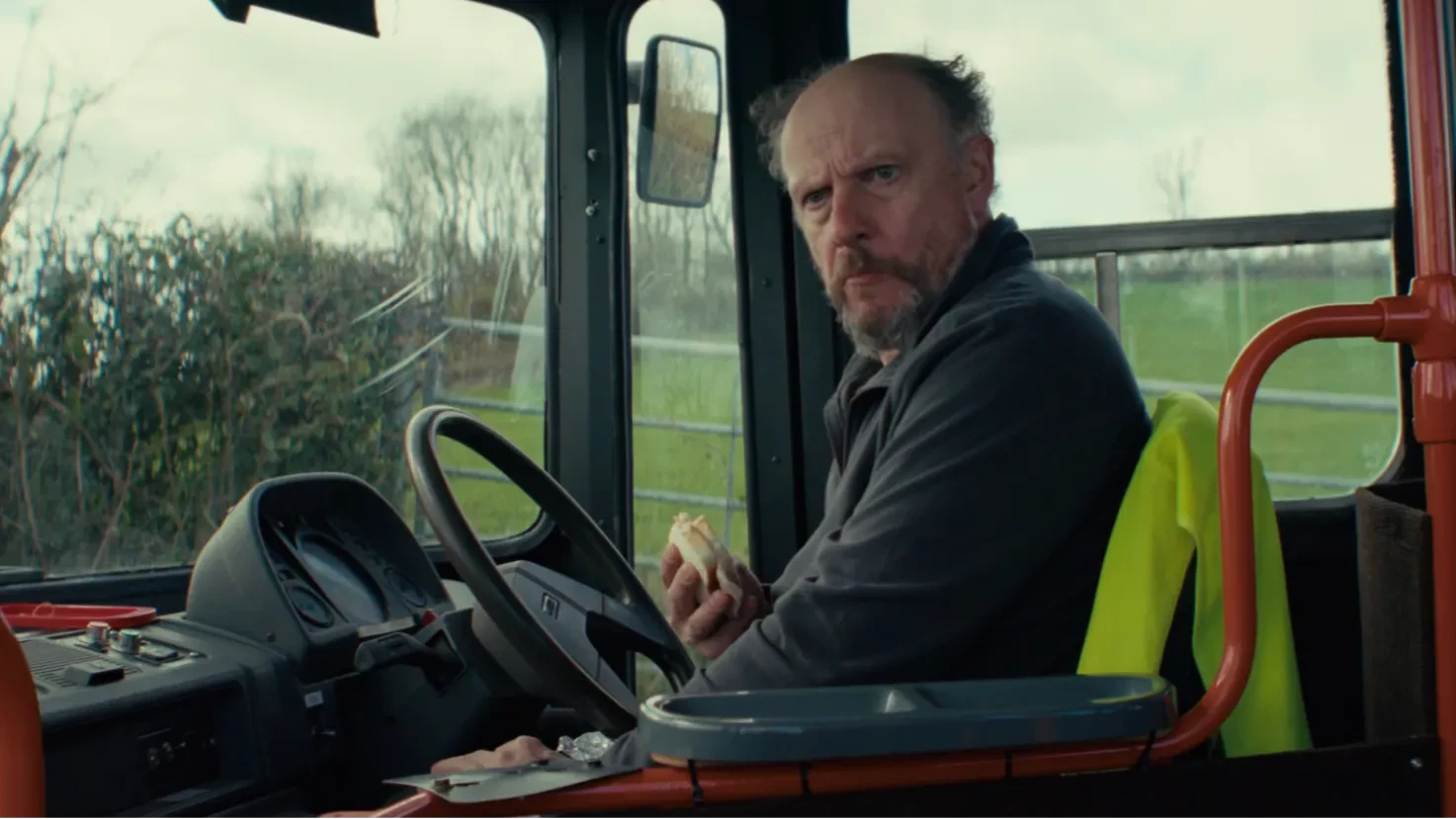 Neil the bus driver eating his lunch.