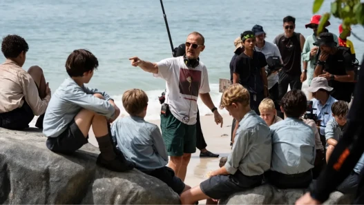 Marc Munden directs the cast of Lord of the Flies