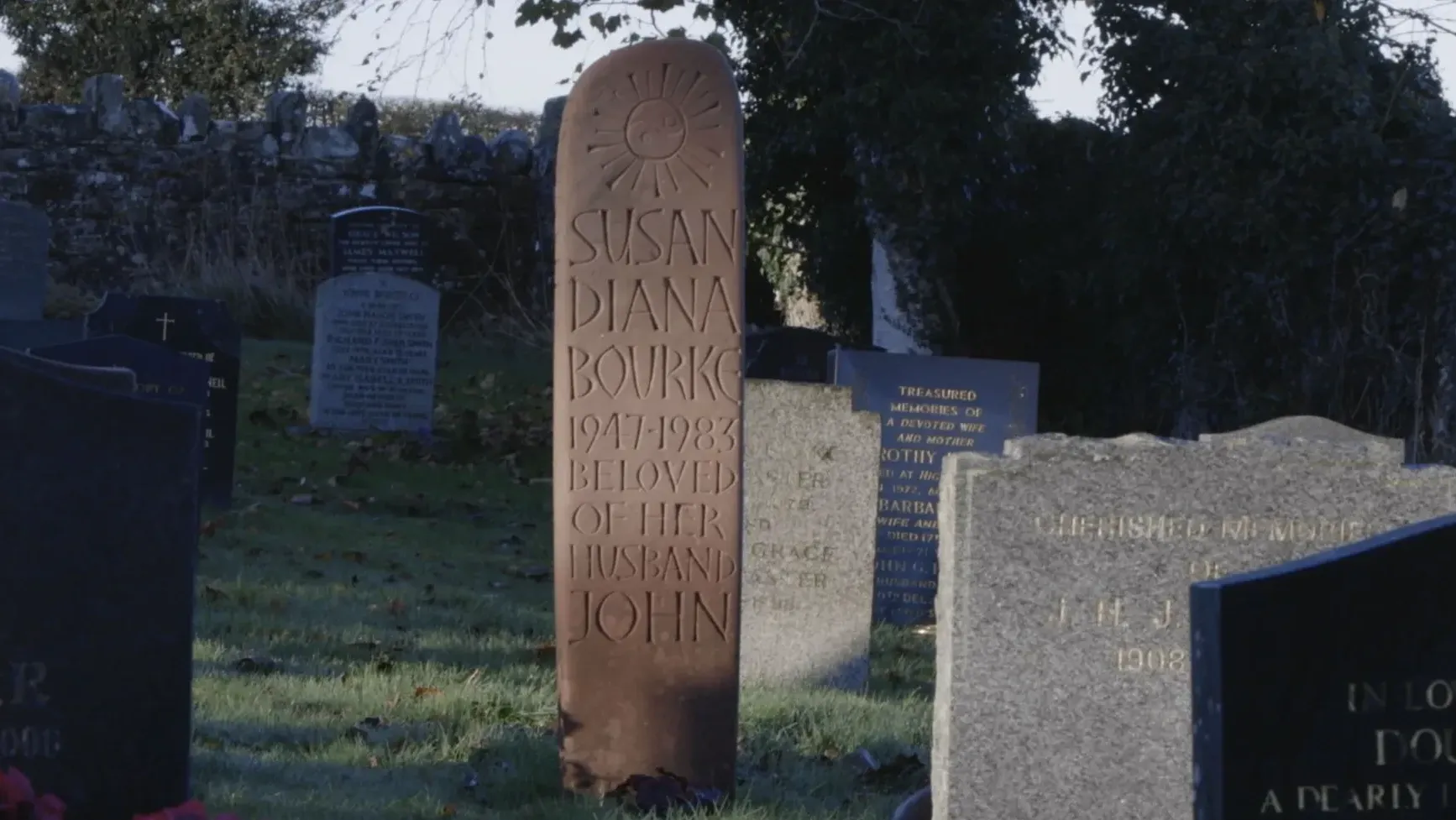A gravestone at Torpenhow Church, marking the grave of Sue.