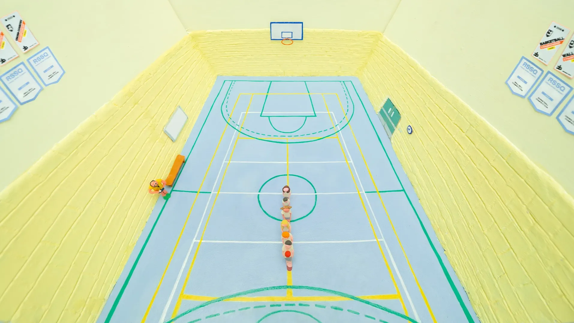Overview of an animated gymnasium