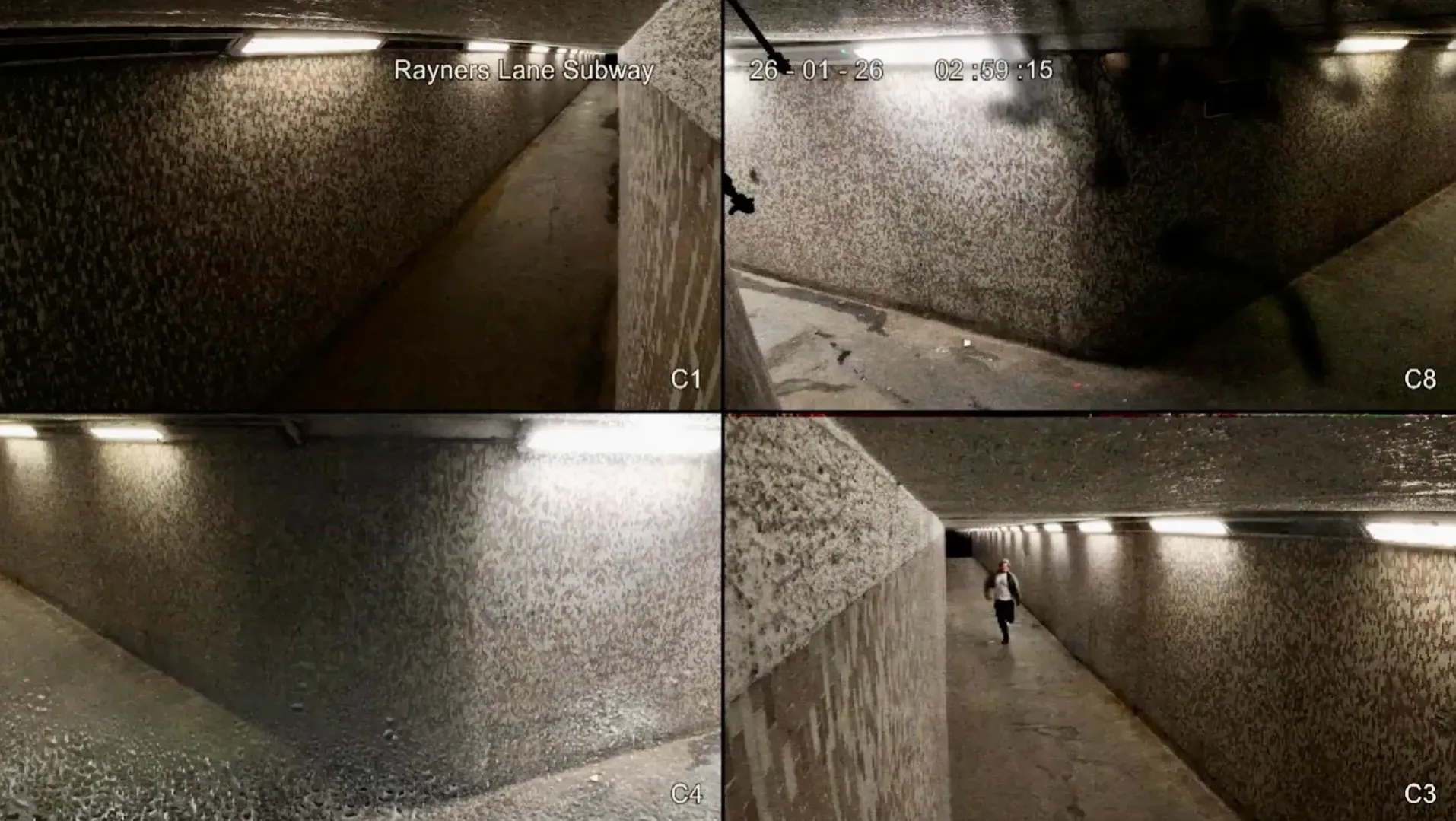'Kyle' running to escape the underpass