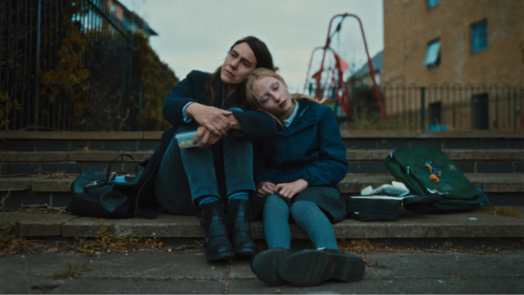 Emily Bruni as Anna, and Beatrice Flaherty as Thea in Unauthorised Absence Short Film