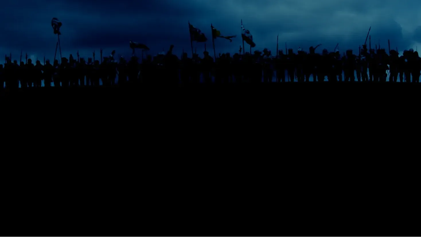 Tudor's army stand atop a hill ready for battle