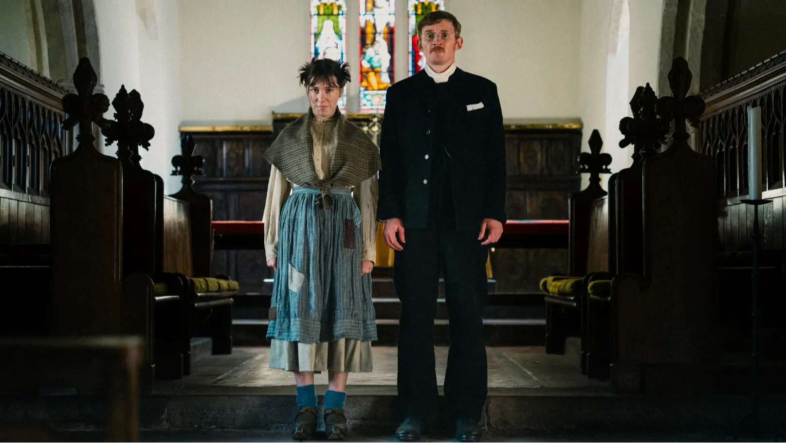 Reverend Perry and Rose in church