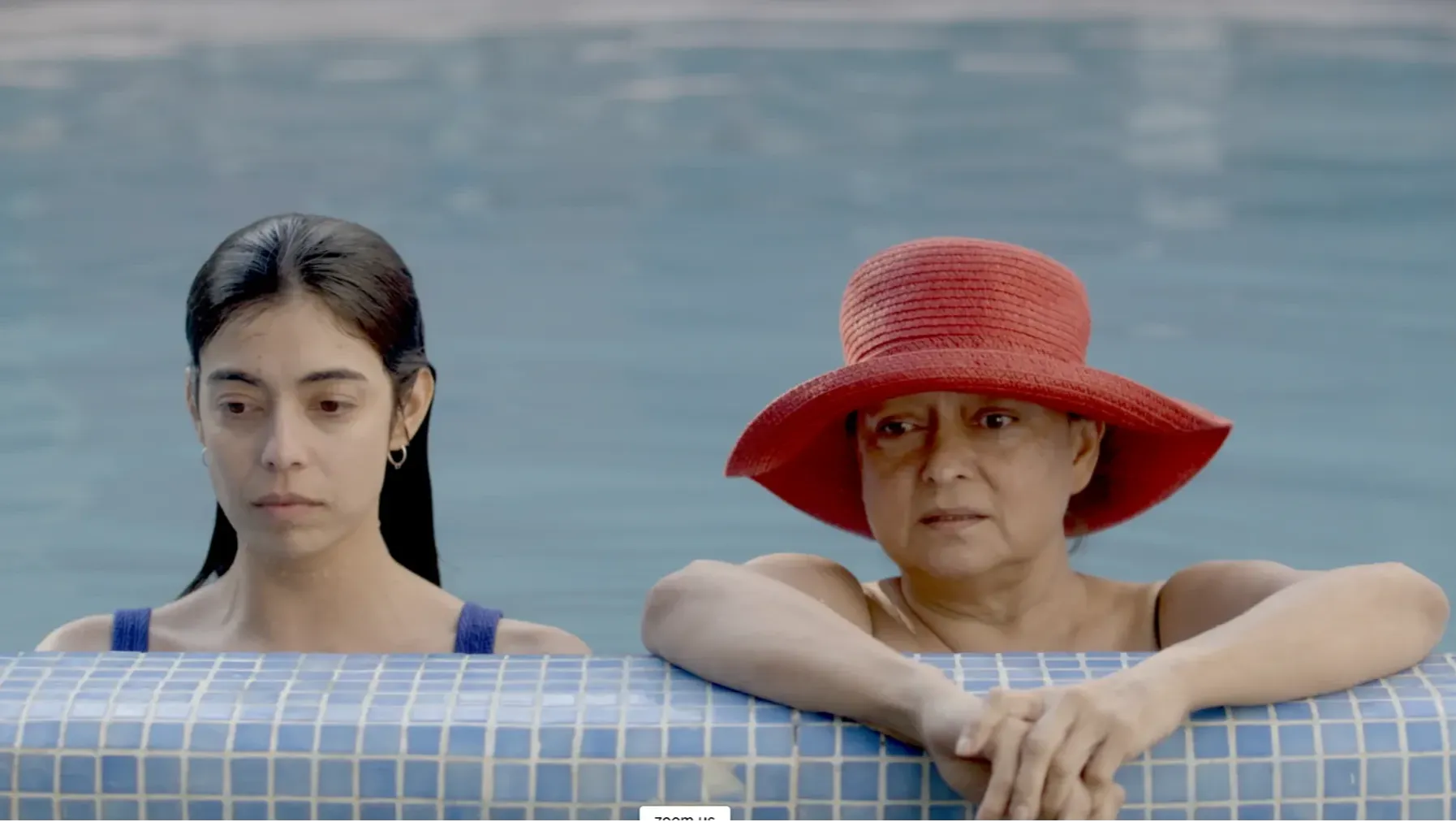 Lilyana and her Grandmother in the pool
